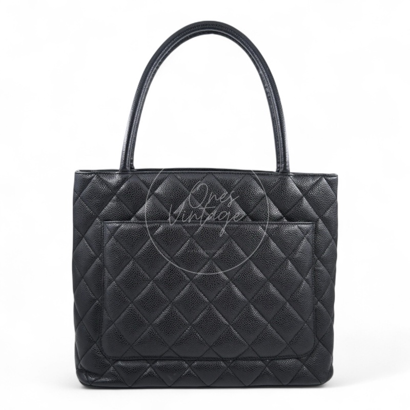 [Pre-owned] Chanel Black Caviar Vintage Medallion Tote Bag-6