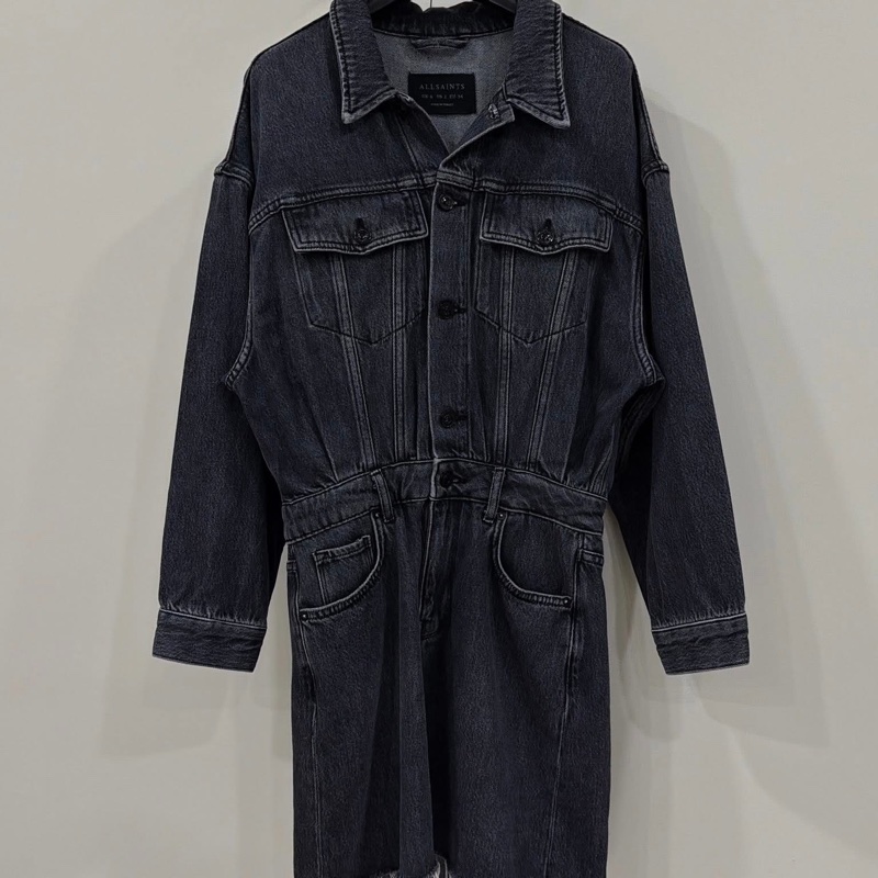英國ALLSAINTS 復古刷白牛仔洋裝-1