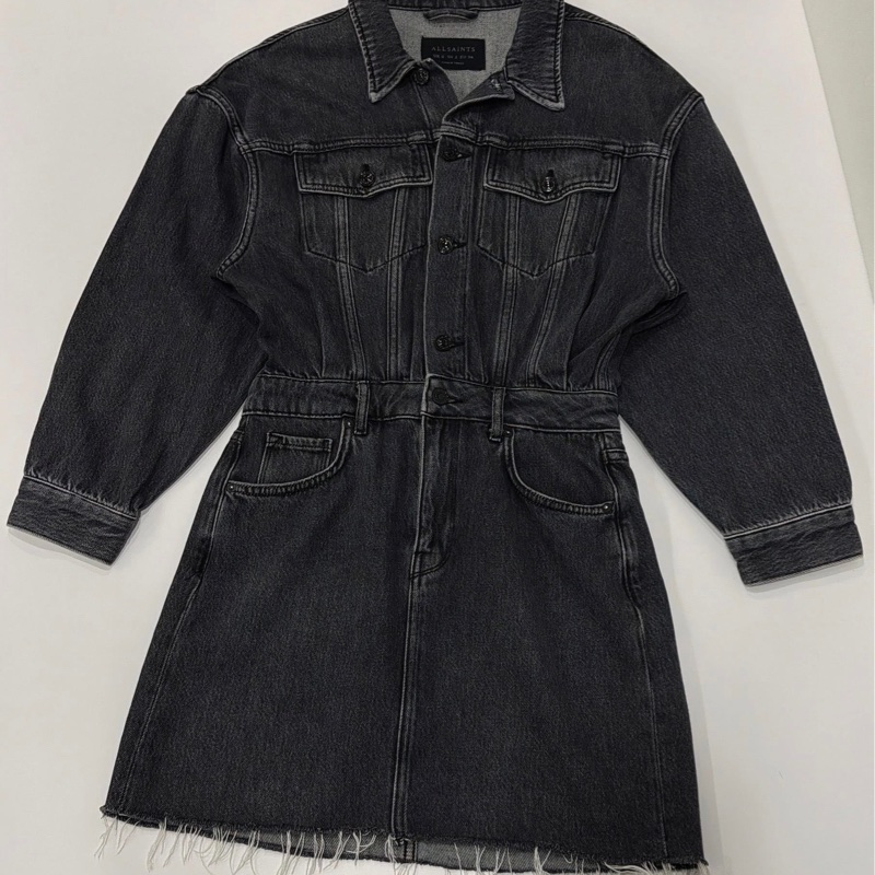 英國ALLSAINTS 復古刷白牛仔洋裝-6