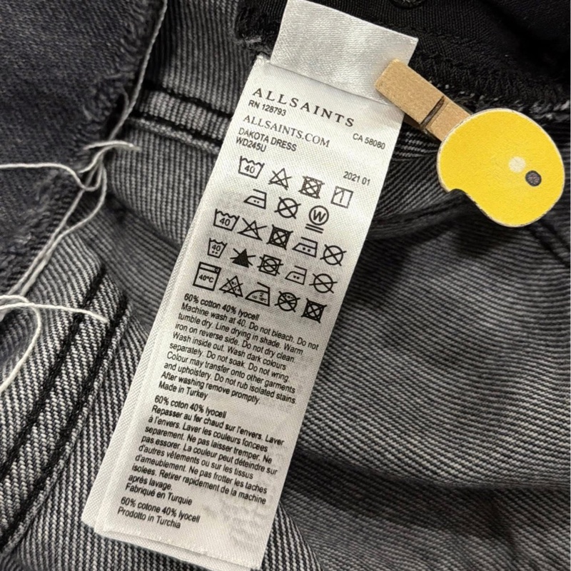 英國ALLSAINTS 復古刷白牛仔洋裝-9