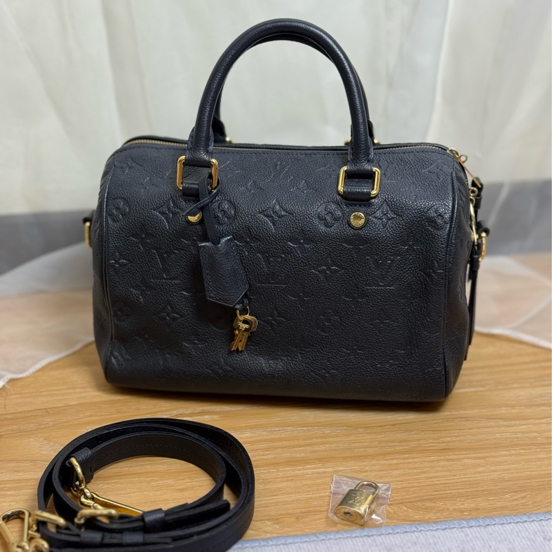 LV Speedy 25 全牛皮壓紋-0