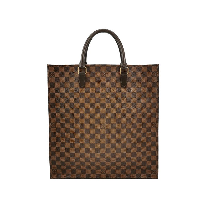 Louis Vuitton(LV)Sac Plat 大號牛皮棋盤格琴譜包手提包-0