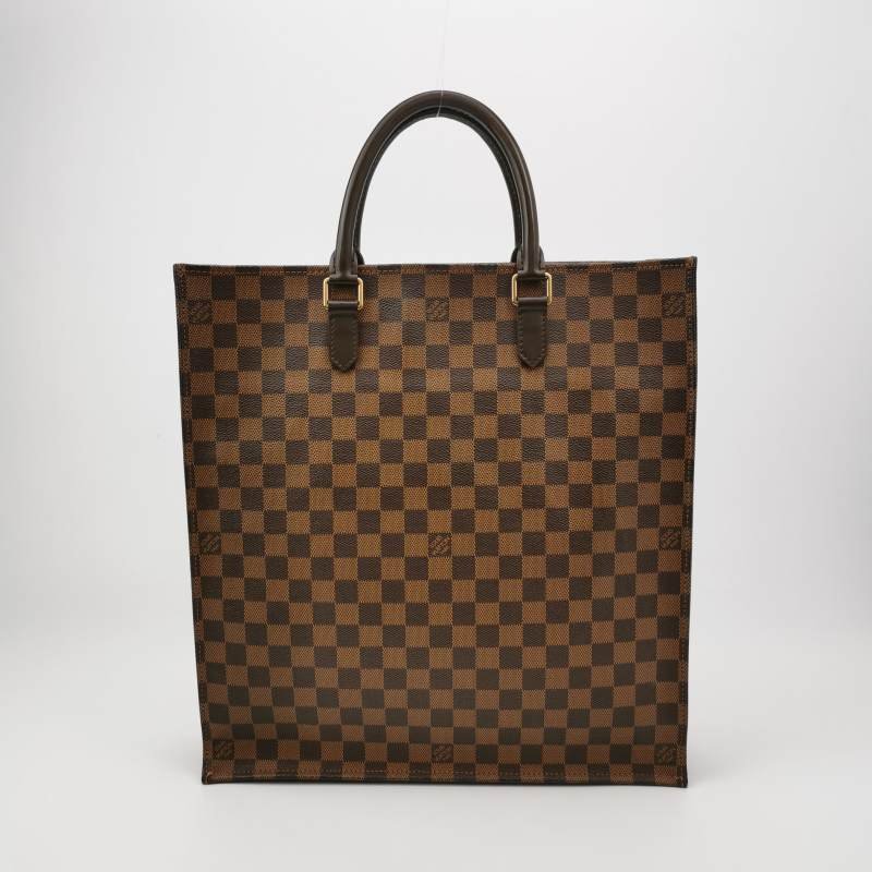 Louis Vuitton(LV)Sac Plat 大號牛皮棋盤格琴譜包手提包-4