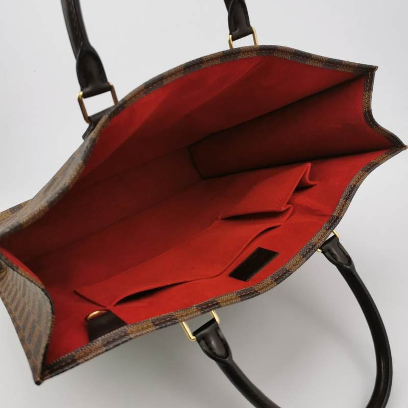 Louis Vuitton(LV)Sac Plat 大號牛皮棋盤格琴譜包手提包-6