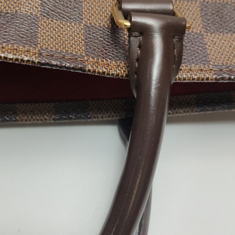 Louis Vuitton(LV)Sac Plat 大號牛皮棋盤格琴譜包手提包-11