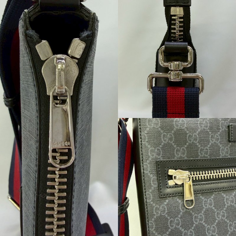 GUCCI GG Supreme黑花帆布郵差包-5