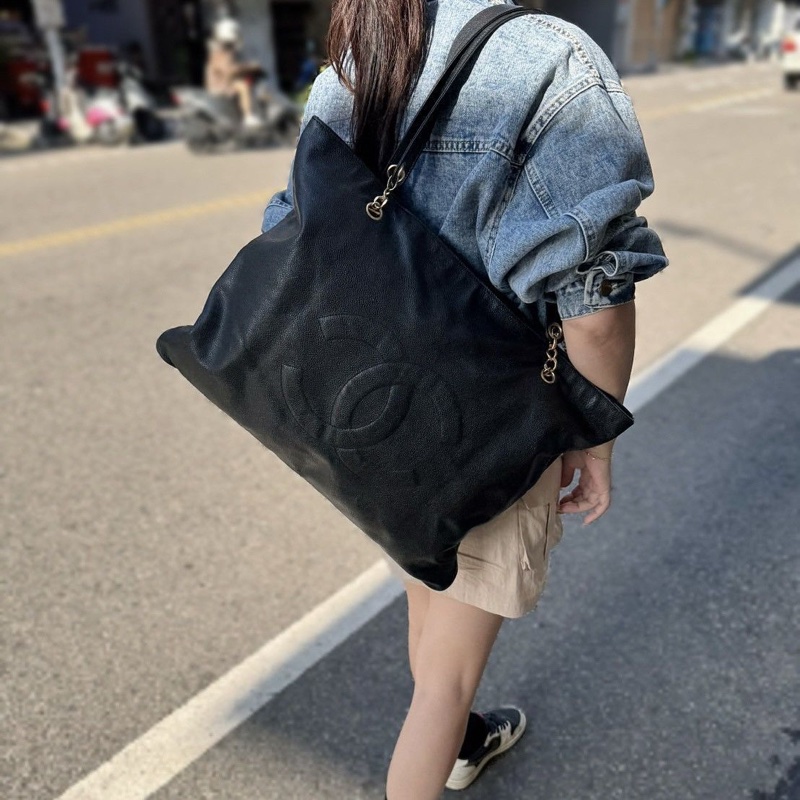 Chanel 肩背包 魚子醬 旅行包 vintage 特價出清-1