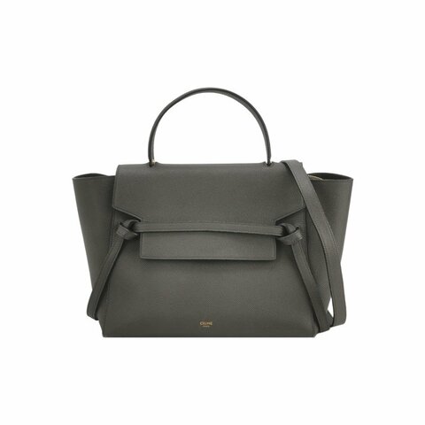 Celine Belt魚包迷你牛皮純色紐結飾帶單肩包