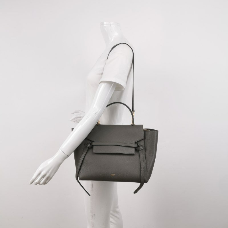 Celine Belt魚包迷你牛皮純色紐結飾帶單肩包-1