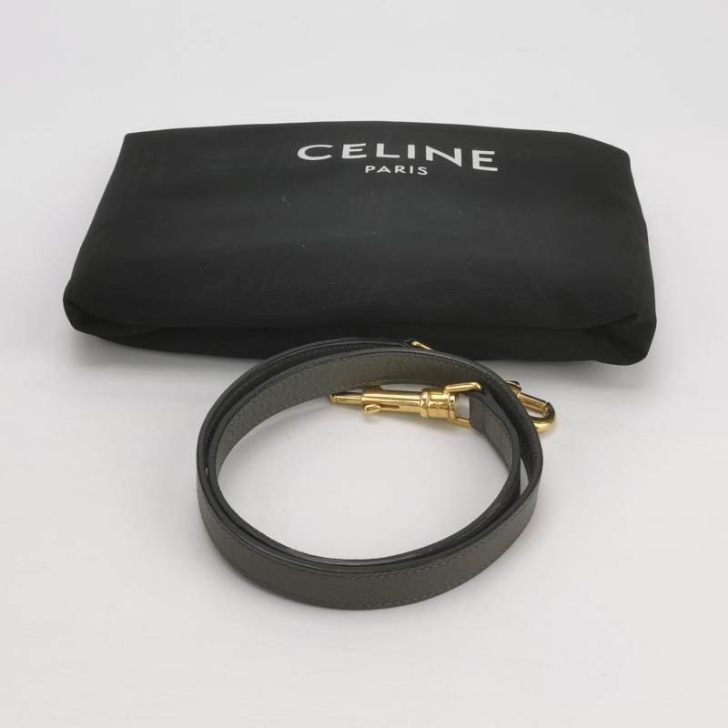 Celine Belt魚包迷你牛皮純色紐結飾帶單肩包-7