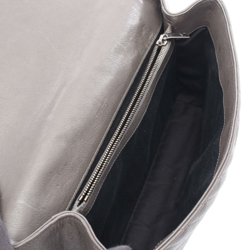 SAINT LAURENT PARIS 經典 Monogram 肩背包 392738 皮革 灰色 二手-2