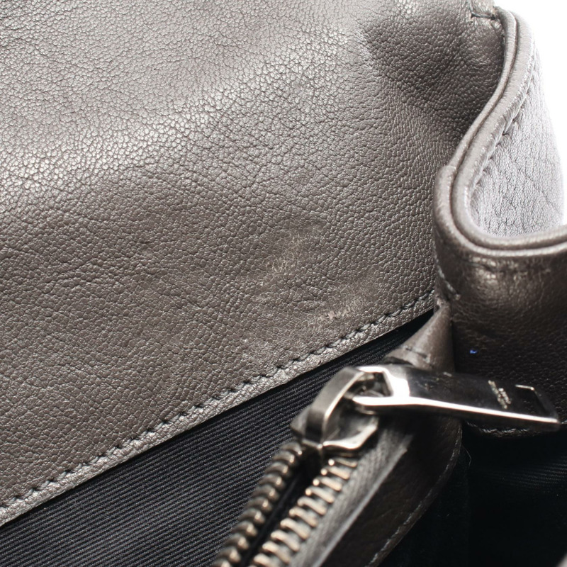 SAINT LAURENT PARIS 經典 Monogram 肩背包 392738 皮革 灰色 二手-4