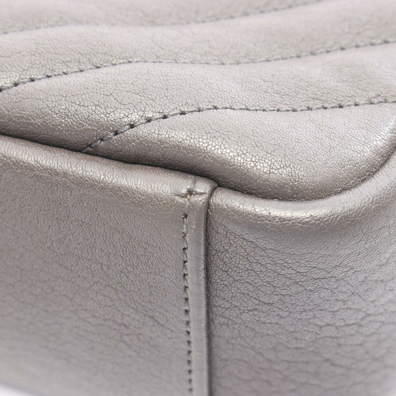 SAINT LAURENT PARIS 經典 Monogram 肩背包 392738 皮革 灰色 二手-5