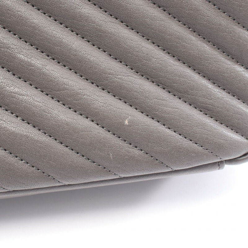 SAINT LAURENT PARIS 經典 Monogram 肩背包 392738 皮革 灰色 二手-7