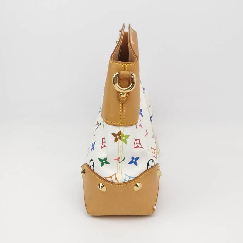 Louis Vuitton(LV)Judy植鞣革白三彩鏤空提手單肩包-2