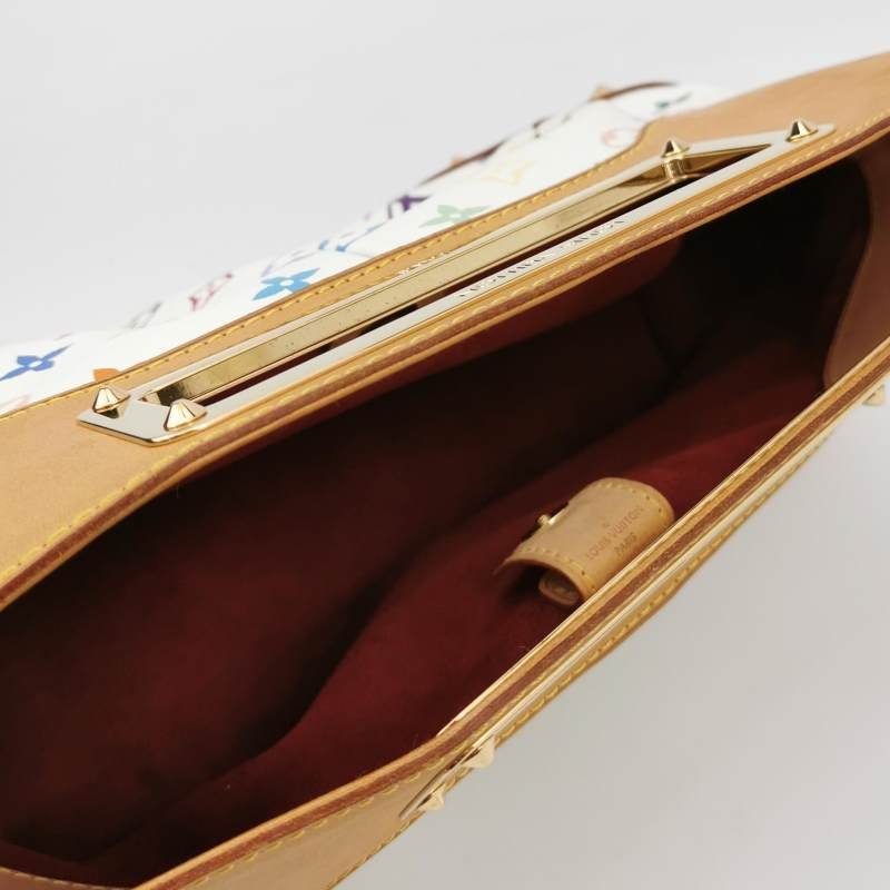 Louis Vuitton(LV)Judy植鞣革白三彩鏤空提手單肩包-6