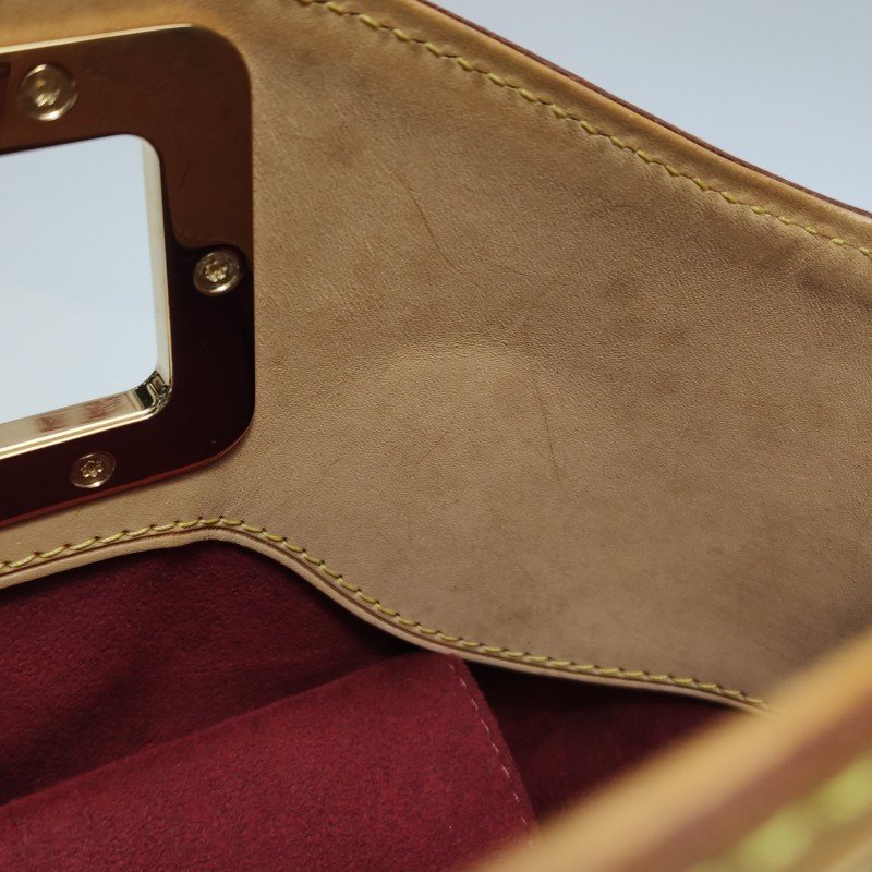 Louis Vuitton(LV)Judy植鞣革白三彩鏤空提手單肩包-9