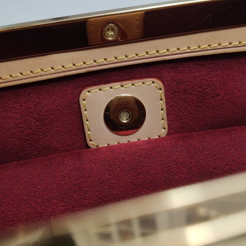 Louis Vuitton(LV)Judy植鞣革白三彩鏤空提手單肩包-10