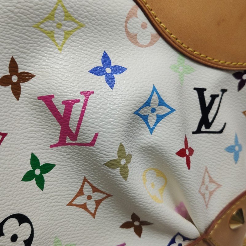 Louis Vuitton(LV)Judy植鞣革白三彩鏤空提手單肩包-21