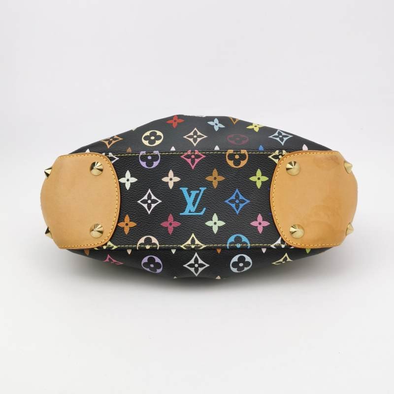 Louis Vuitton(LV)Judy植鞣革黑三彩鏤空提手單肩包-5