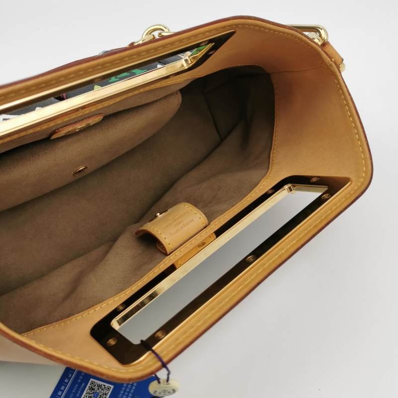 Louis Vuitton(LV)Judy植鞣革黑三彩鏤空提手單肩包-6