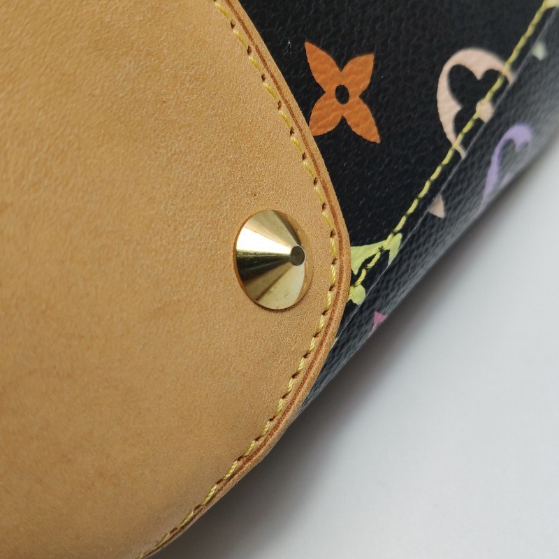 Louis Vuitton(LV)Judy植鞣革黑三彩鏤空提手單肩包-10