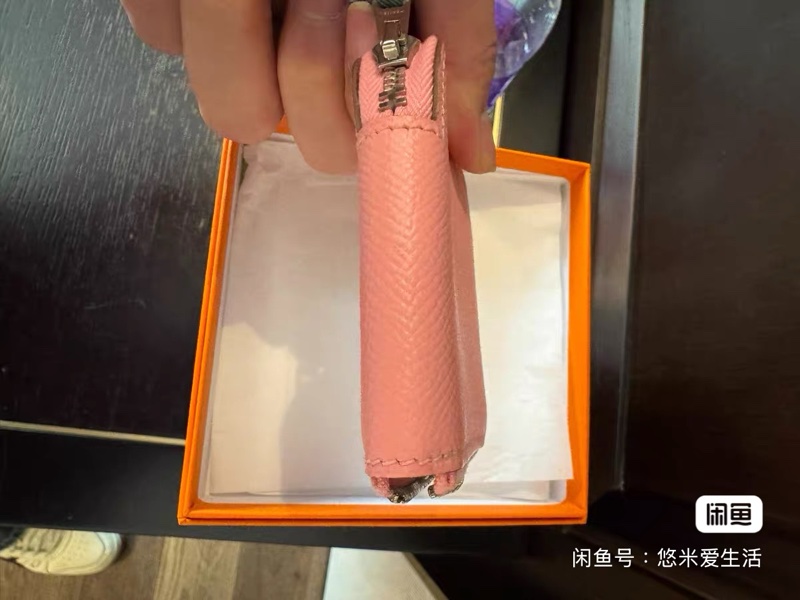 全新閒置 愛馬仕Hermès Silk’in 零錢包|粉嫩顆粒紋|好裝好拿-2