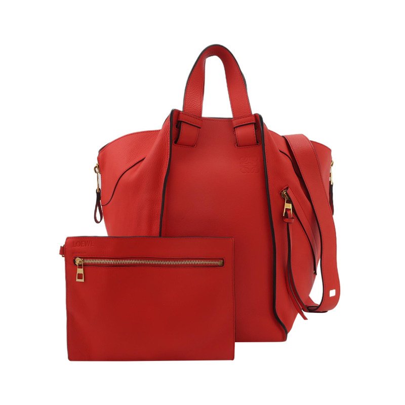 Loewe Hammock吊床包牛皮純色弧形結構子母包單肩包-0