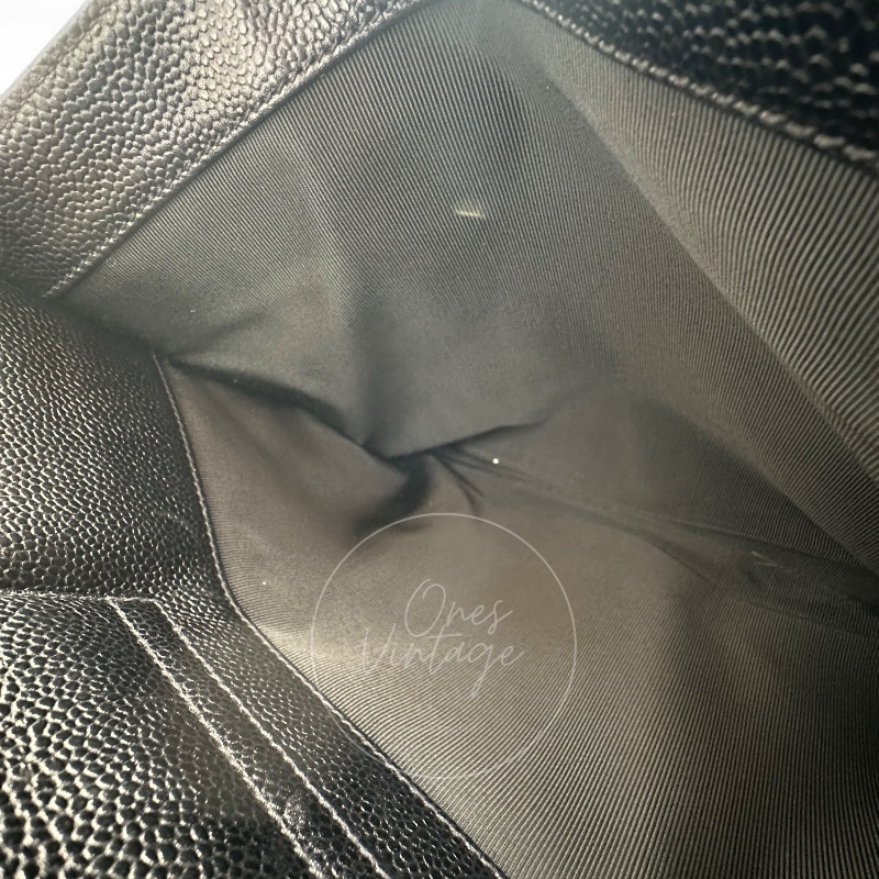 [Pre-owned] Chanel Black Caviar Supermodel Vintage Tote Bag-13