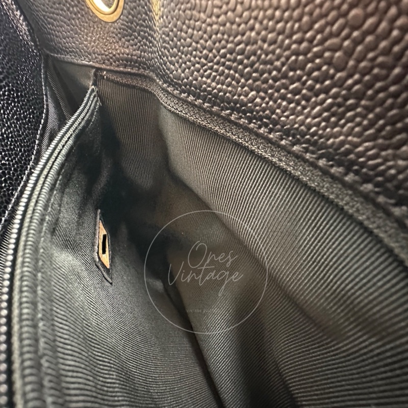 [Pre-owned] Chanel Black Caviar Supermodel Vintage Tote Bag-19