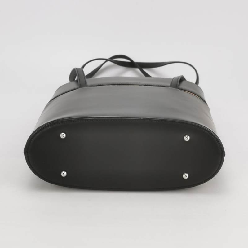 Burberry牛皮帆布拼接格紋壓紋字母Logo單肩包-5