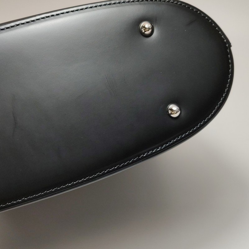 Burberry牛皮帆布拼接格紋壓紋字母Logo單肩包-13