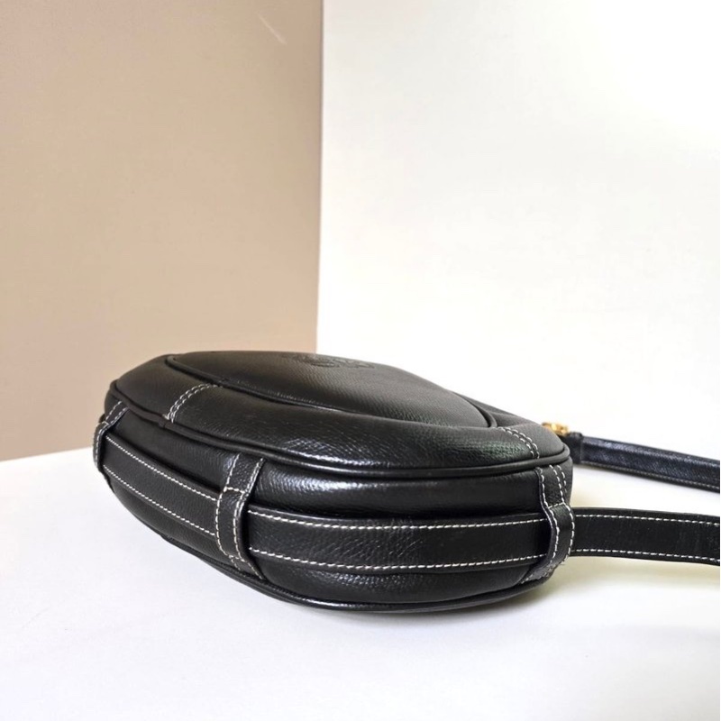 絕版中古包 Loewe古董圓餅包 側背包 斜背包 皮革包 單肩包 二手-4