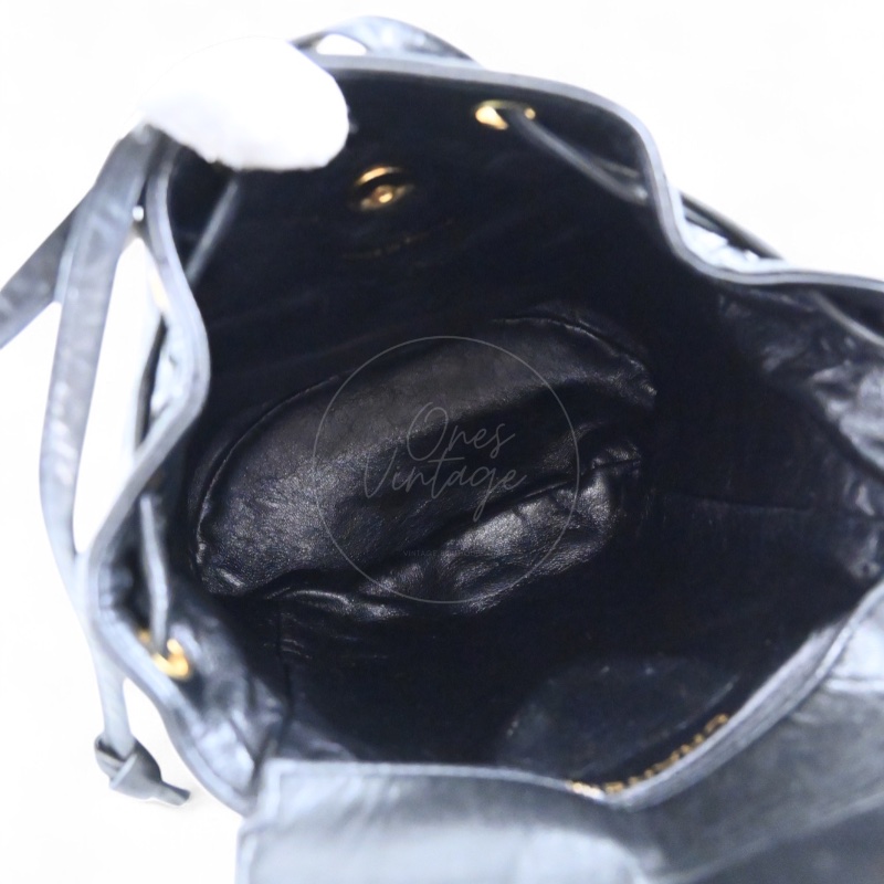 [Pre-owned] Chanel Vintage Black lambskin Large Duma Backpack-16