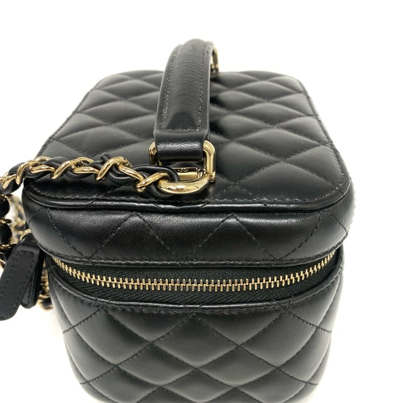 △ Chanel 香奈兒 Black Lambskin Gold Tone Metal Chain 2Way Vanity Case AS3171 黑色小羊皮金色金屬鏈條兩用化妝箱 AS3171 -257024982-5