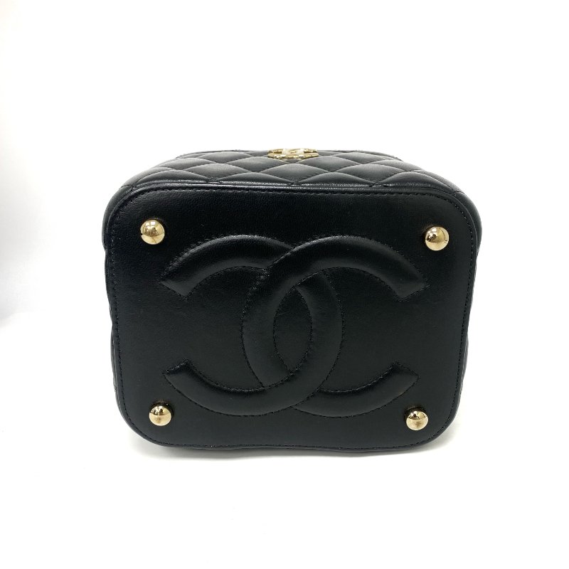 △ Chanel 香奈兒 Black Lambskin Gold Tone Metal Chain 2Way Vanity Case AS3171 黑色小羊皮金色金屬鏈條兩用化妝箱 AS3171 -257024982-10