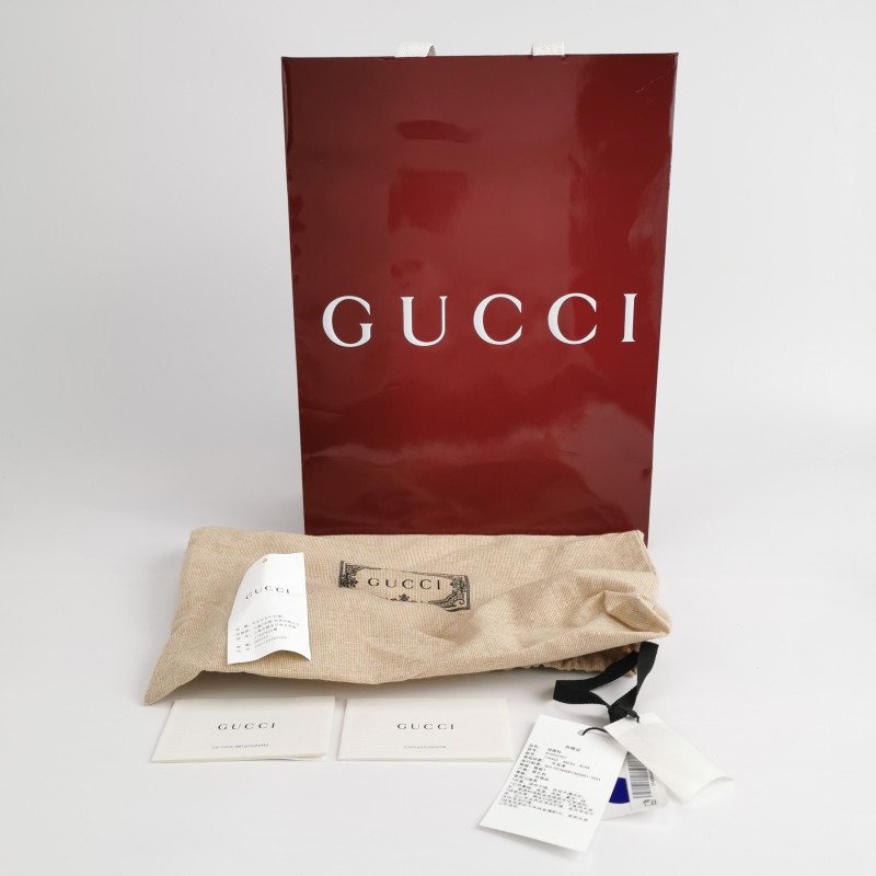 Gucci中國新年系列牛皮拼色字母logo單肩包-8