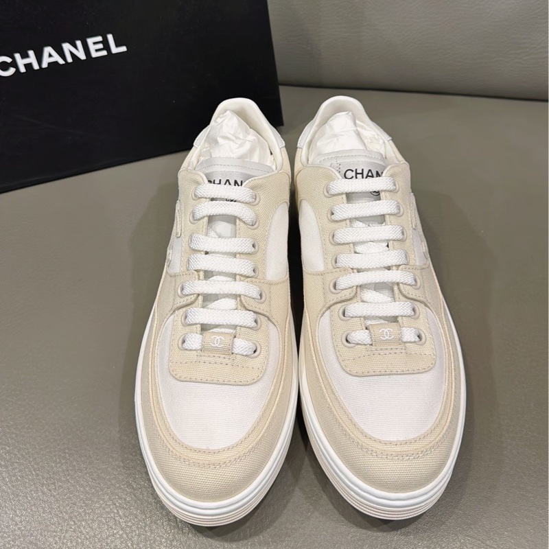 CHANEL 全新米白色布鞋38.5-1