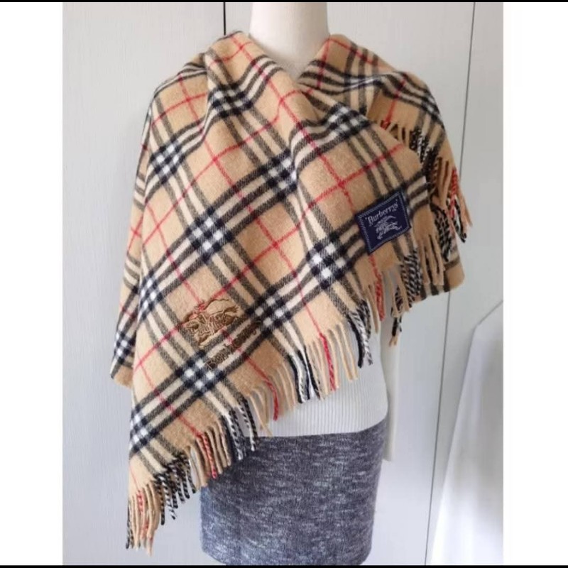 Burberry 經典格紋駝色披肩-0