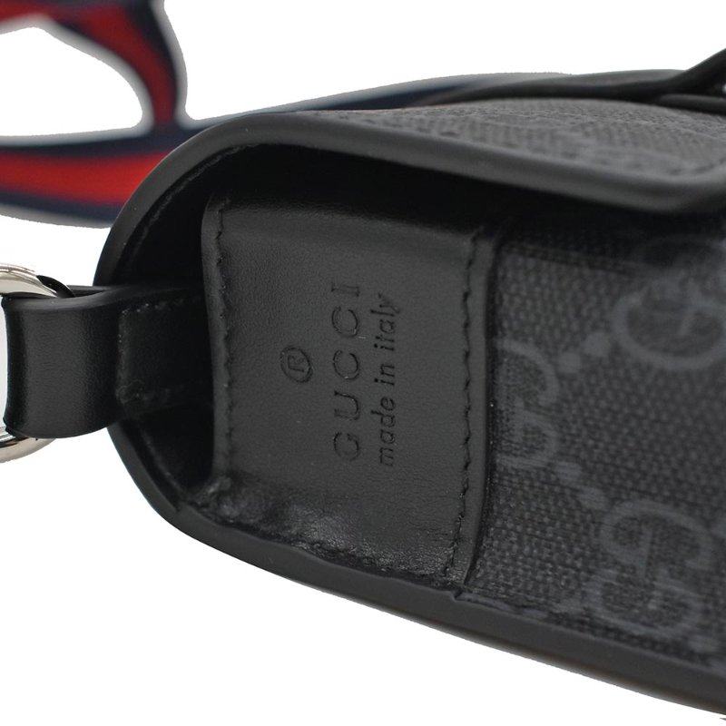 【門市全新現貨】GUCCI GG Supreme PVC 塗層帆布皮革手機包斜背包肩背包 (附原廠防塵袋)-2