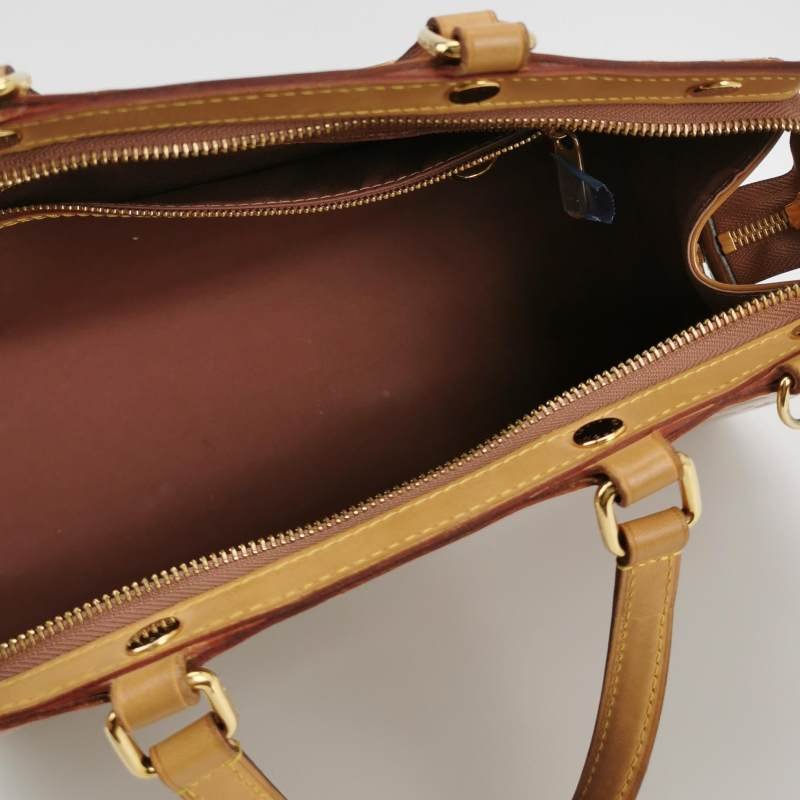 Louis Vuitton(LV)Brea醫生包中號植鞣革漆皮純色老花鉚釘裝飾單肩包-6