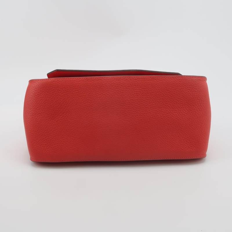 Hermes Jypsiere 31旋扣斜挎包單肩包Clemence(TC)牛皮銀扣2R芍藥紅T刻-5