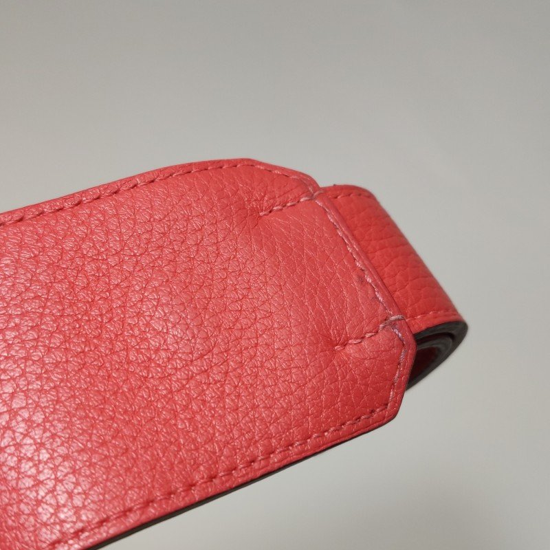 Hermes Jypsiere 31旋扣斜挎包單肩包Clemence(TC)牛皮銀扣2R芍藥紅T刻-12