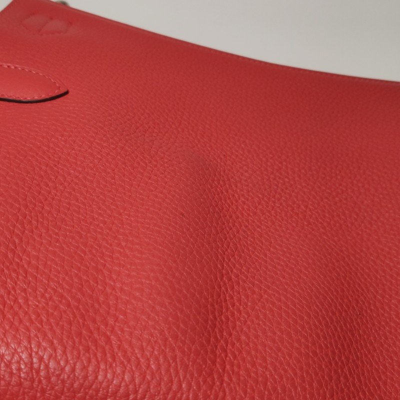 Hermes Jypsiere 31旋扣斜挎包單肩包Clemence(TC)牛皮銀扣2R芍藥紅T刻-20