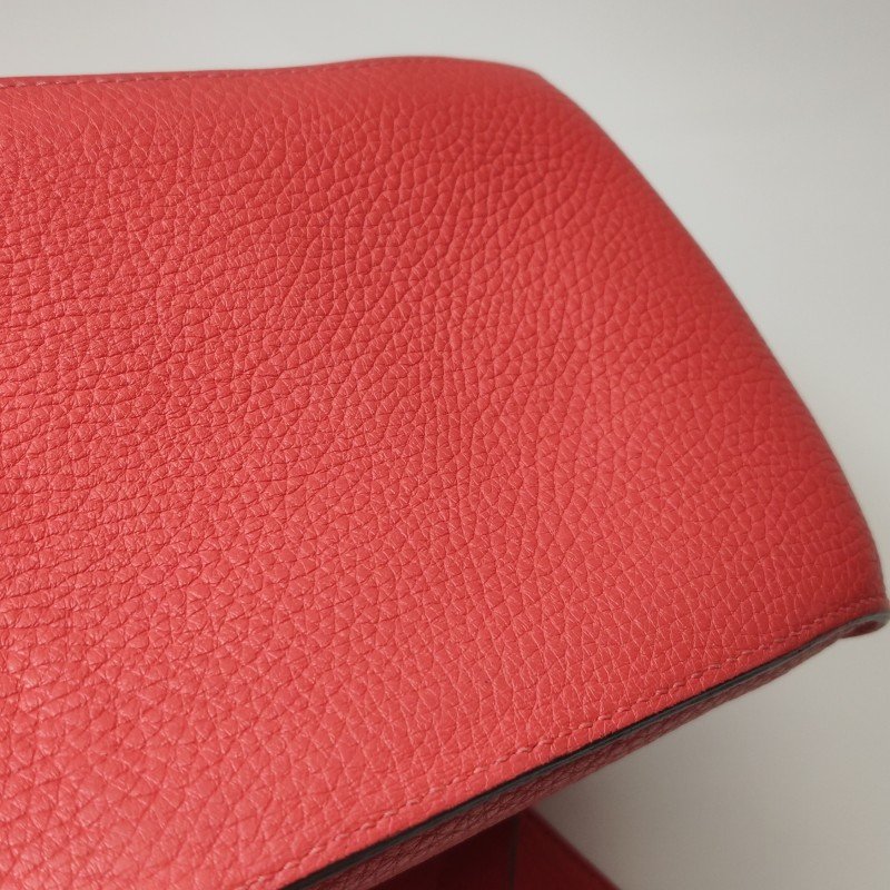 Hermes Jypsiere 31旋扣斜挎包單肩包Clemence(TC)牛皮銀扣2R芍藥紅T刻-21