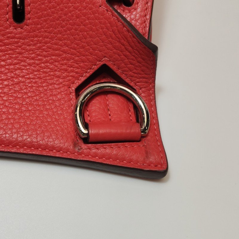 Hermes Jypsiere 31旋扣斜挎包單肩包Clemence(TC)牛皮銀扣2R芍藥紅T刻-22