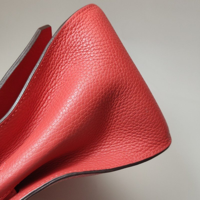 Hermes Jypsiere 31旋扣斜挎包單肩包Clemence(TC)牛皮銀扣2R芍藥紅T刻-24