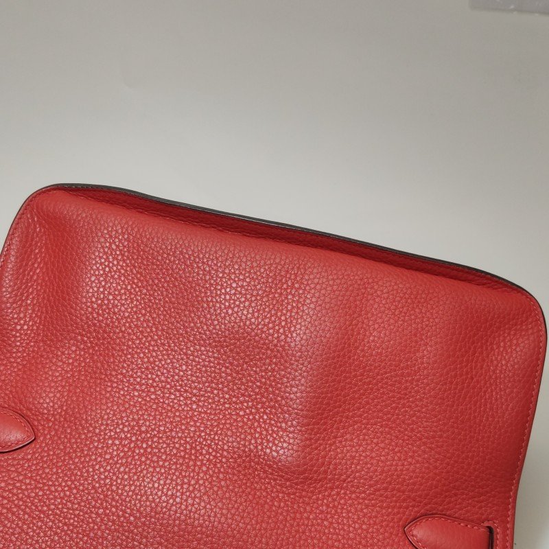 Hermes Jypsiere 31旋扣斜挎包單肩包Clemence(TC)牛皮銀扣2R芍藥紅T刻-25