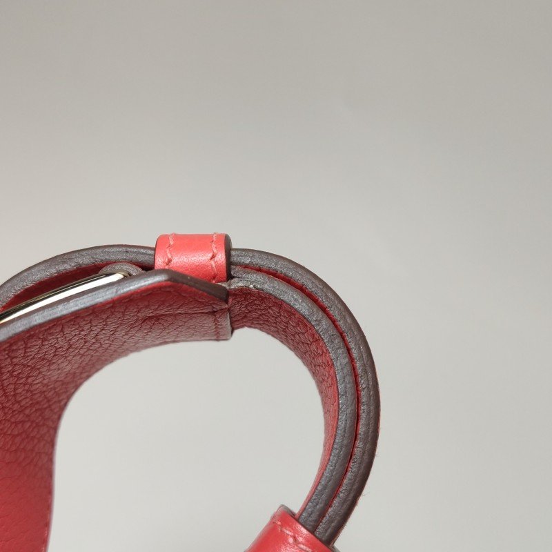 Hermes Jypsiere 31旋扣斜挎包單肩包Clemence(TC)牛皮銀扣2R芍藥紅T刻-28