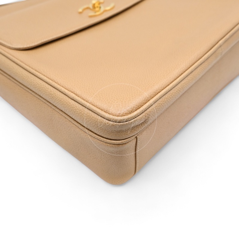 [Pre-owned] Chanel Beige Caviar CC Tote Bag-13